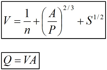 Manning Formula for Open Channels or Pipes