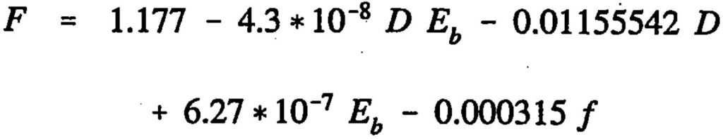 AASHTO Rigid Pavement Design Spreadsheet - Friction Coefficient Equation