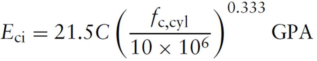 Modulus of Elasticity of Concrete- Equation