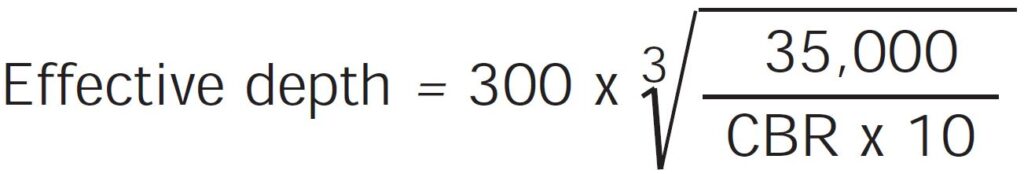 Heavy Duty Pavement Design - Effective Depth Equation