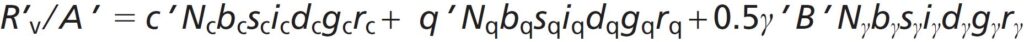 BS 8004 Bearing Capacity - Bearing Capacity Equation