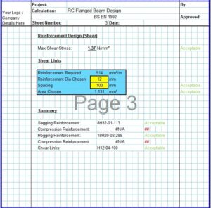T Shaped RCC Beam Design Excel Sheet4