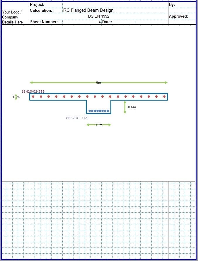 T Shaped RCC Beam Design Excel Sheet5
