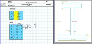 I Beam Section Properties Calculator - Built Up Asymmetrical I