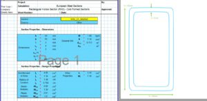 RHS Section Properties Calculator - European RHS