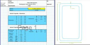 RHS Section Properties Calculator - Indian RHS