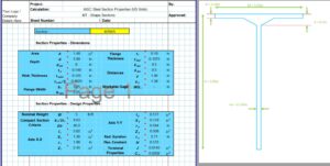 T Beam Moment of Inertia Calculator - AISC MT