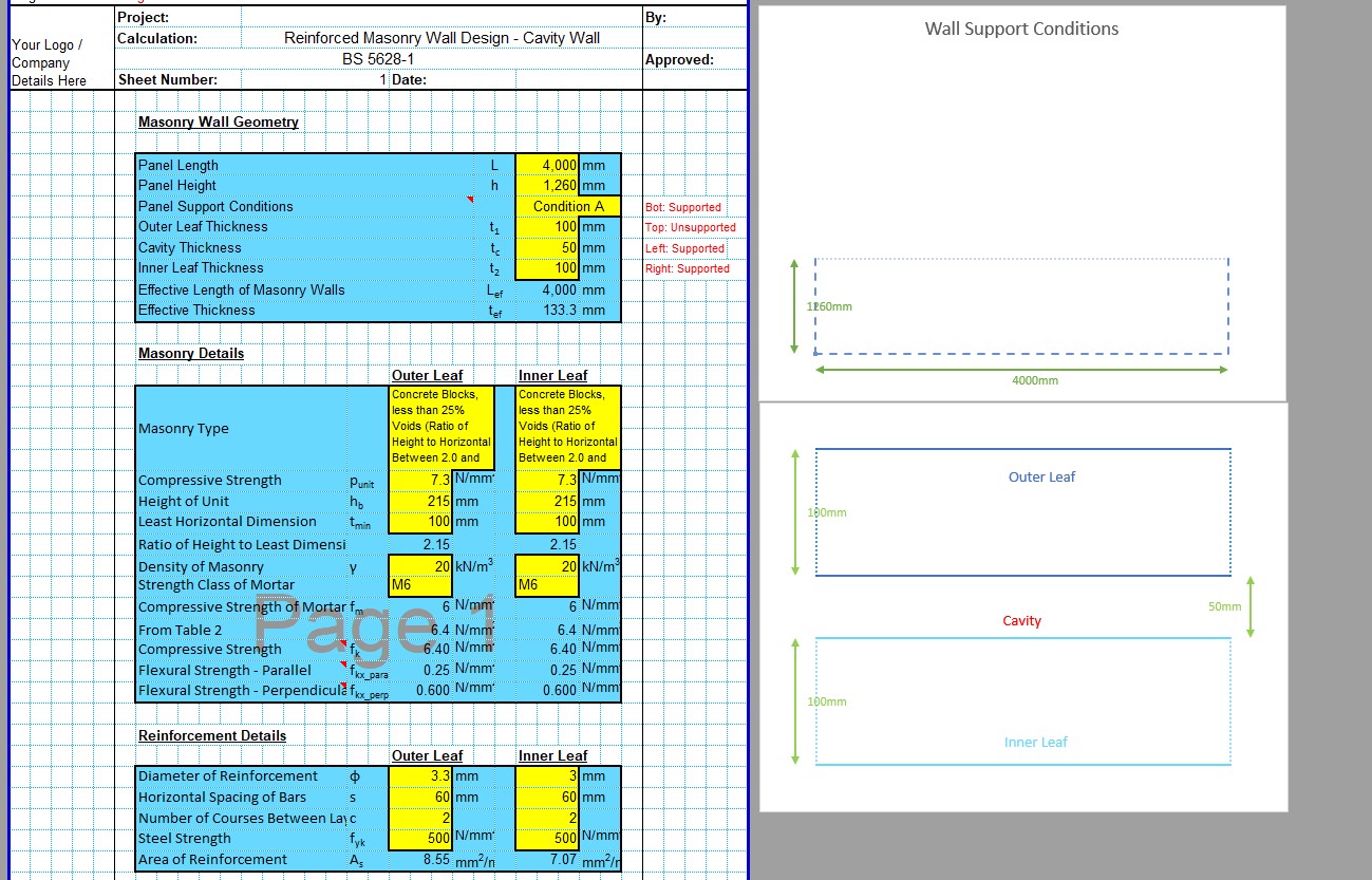 Reinforced Masonry Wall Design Spreadsheet 05