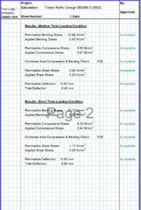 Wood Rafter Design Spreadsheet 02