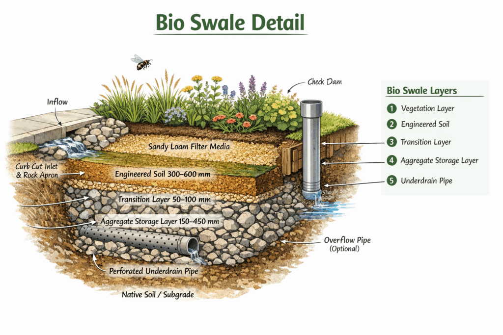Bio Swale Detail - CivilWeb Spreadsheets